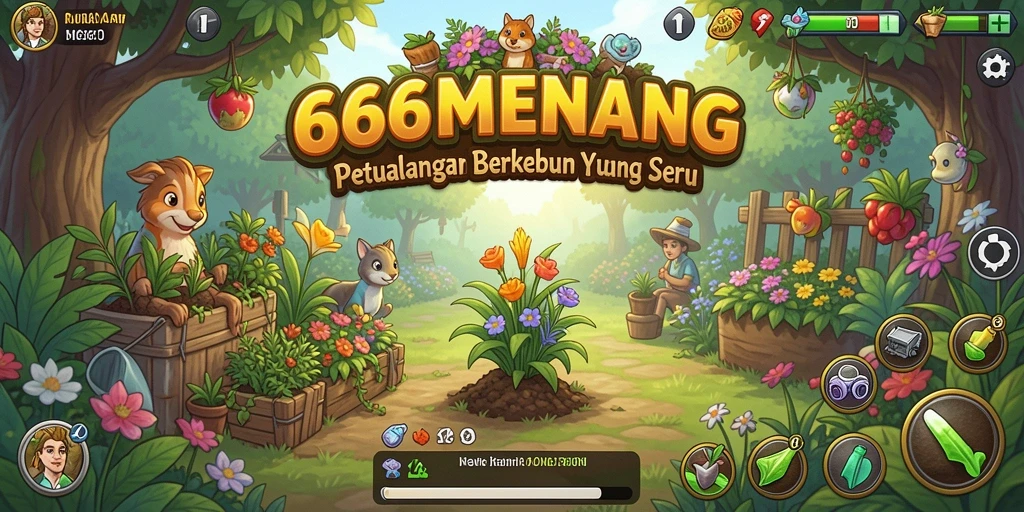 Screenshot gameplay 666MENANG menampilkan keindahan lahan berkebun.