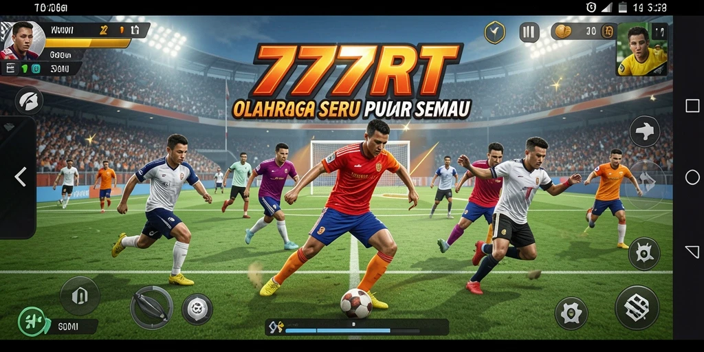 Screenshot gameplay 777RT dengan aksi olahraga yang seru.