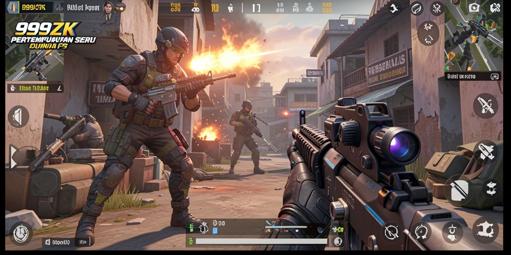 Gameplay mendebarkan di dunia FPS 999ZK.