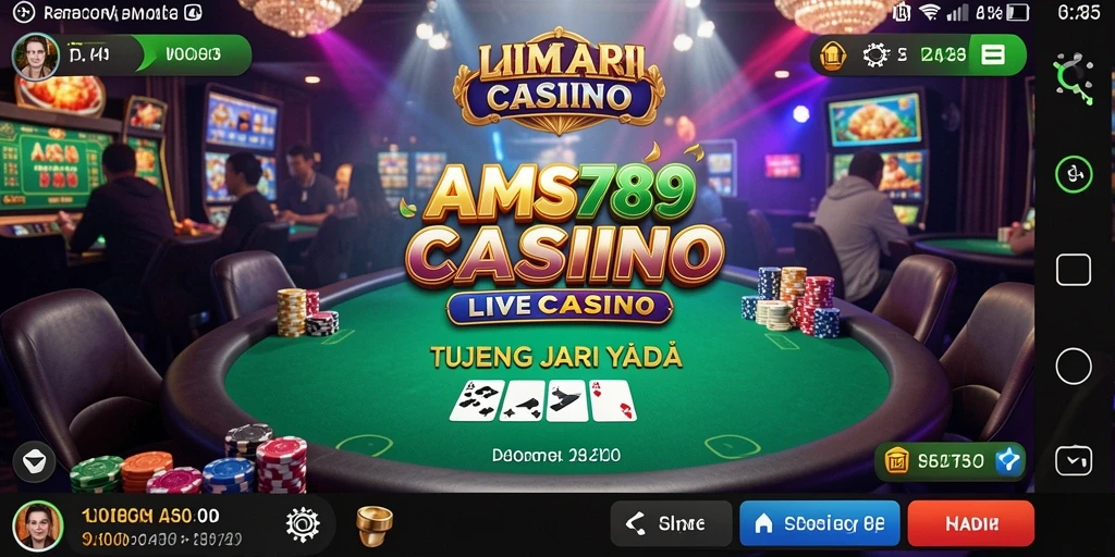 Tangkapan layar <strong>AMS789</strong> menampilkan dealer cantik dan meja permainan yang menarik.