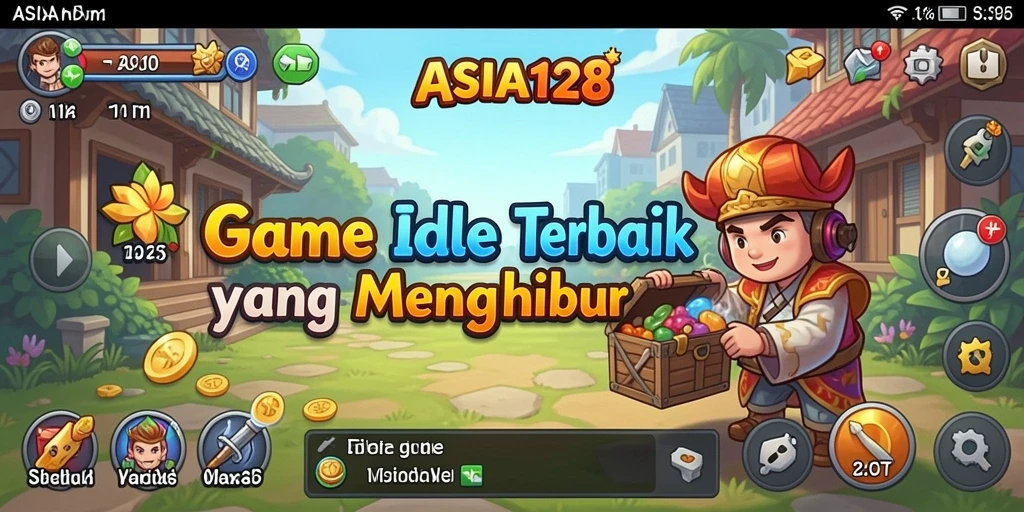 Tampilan gameplay ASIA128 menampilkan karakter yang bekerja secara otomatis.