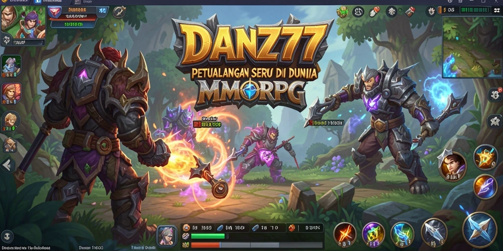 Tampilan gameplay mendebarkan di dunia MMORPG yang luas.
