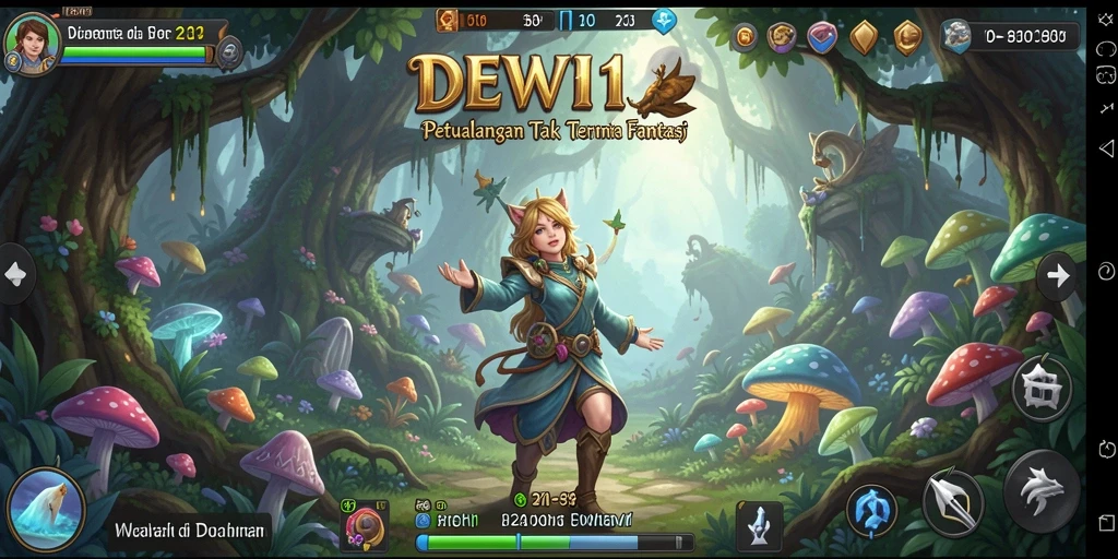 Gameplay seru di DEWI11 menampilkan aksi petualangan yang memikat.