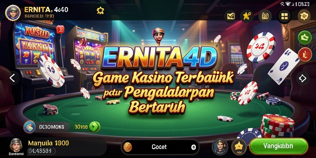 Tampilan gameplay ERNITA4D yang menarik dan mendebarkan di dunia Kasino.