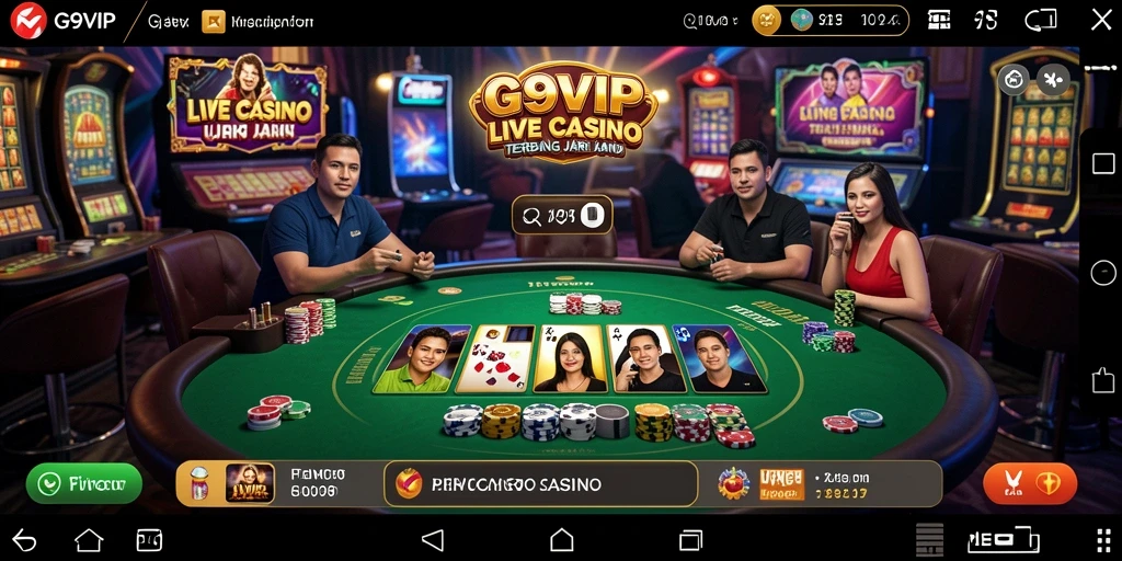 Tampilan gameplay Live Casino yang memukau di G9VIP.