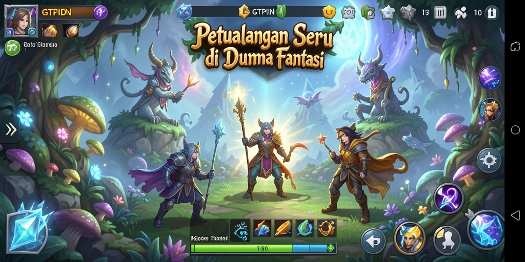 Tampilan gameplay menakjubkan dari GTPIDN saat menjelajahi dunia fantasi.
