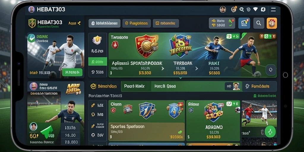 Screenshot HEBAT303 menampilkan kemudahan navigasi dan fitur taruhan olahraga.