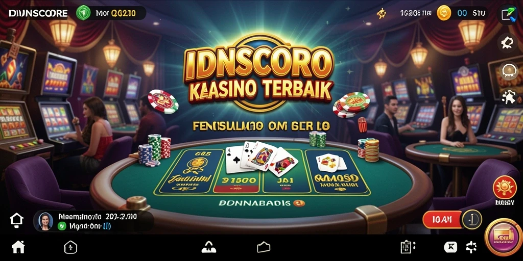 Screenshot IDNSCORE menunjukkan gameplay menegangkan penuh aksi kasino.