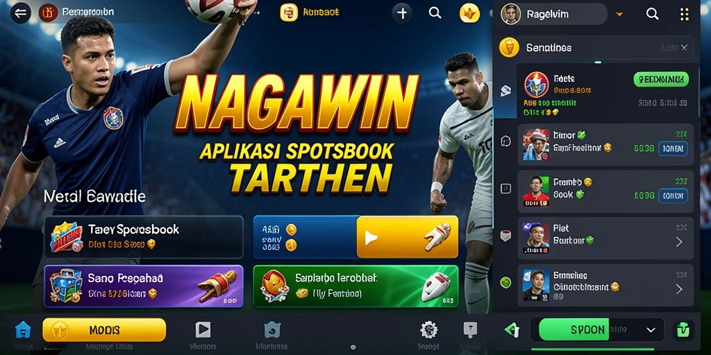 Tampilan gameplay menarik dari aplikasi NAGAWIN untuk taruhan olahraga.
