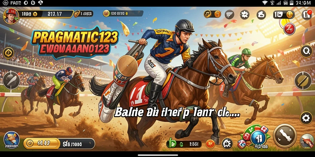 Screenshot PRAGMATIC123 menampilkan aksi balap yang mendebarkan.