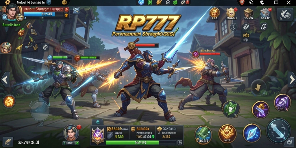 Tampilan gameplay seru dalam RP777 dengan aksi strategi nyata.