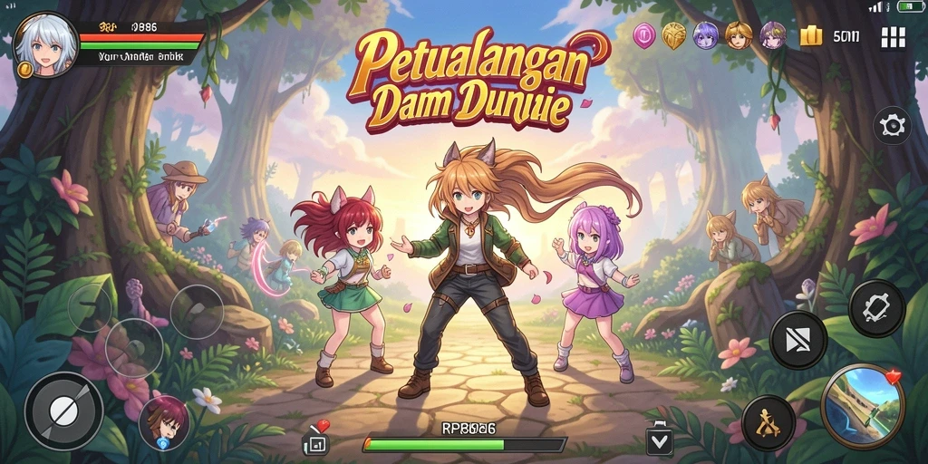 Gameplay seru di dunia anime yang penuh petualangan.
