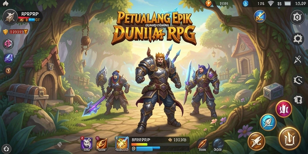 Tampilan gameplay RPRPRP dengan efek visual menakjubkan.