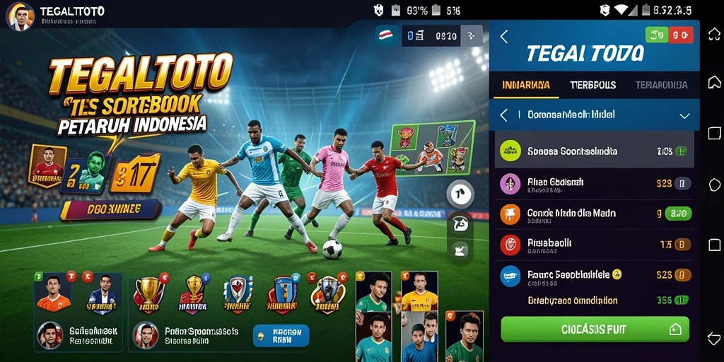 Tampilan bagaimana TEGALTOTO menyajikan taruhan olahraga secara live.