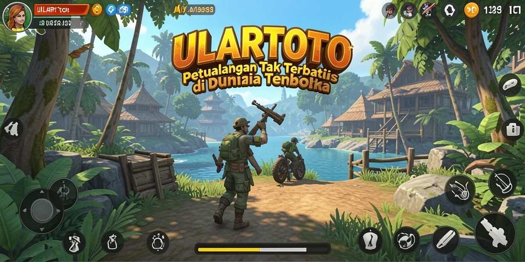 Screenshot gameplay ULARTOTO yang menunjukkan petualangan seru di dunia terbuka.