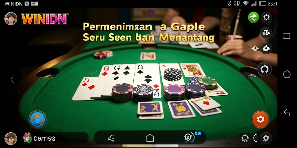 Screenshot gameplay WINIDN menampilkan suasana bermain Gaple yang seru.