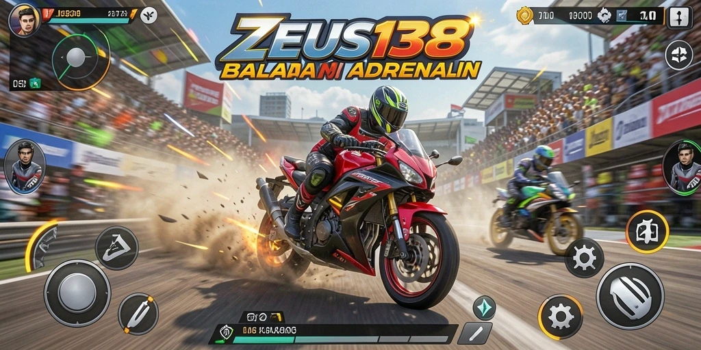 Gameplay seru dengan balapan motor yang mendebarkan.